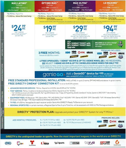 directv packages internet and cable
